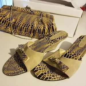 Sasha wedge heel w/ matching clutch purse